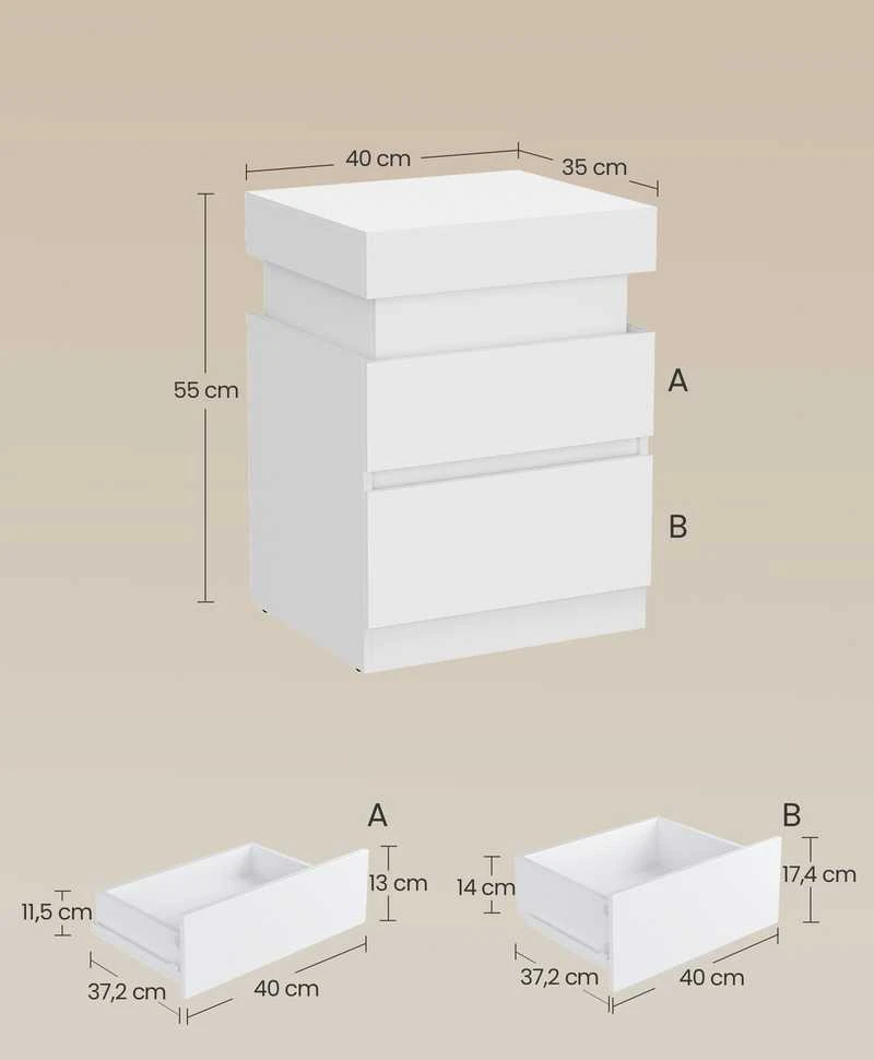 Songmics Naktinis staliukas 35 × 40 × 55 cm