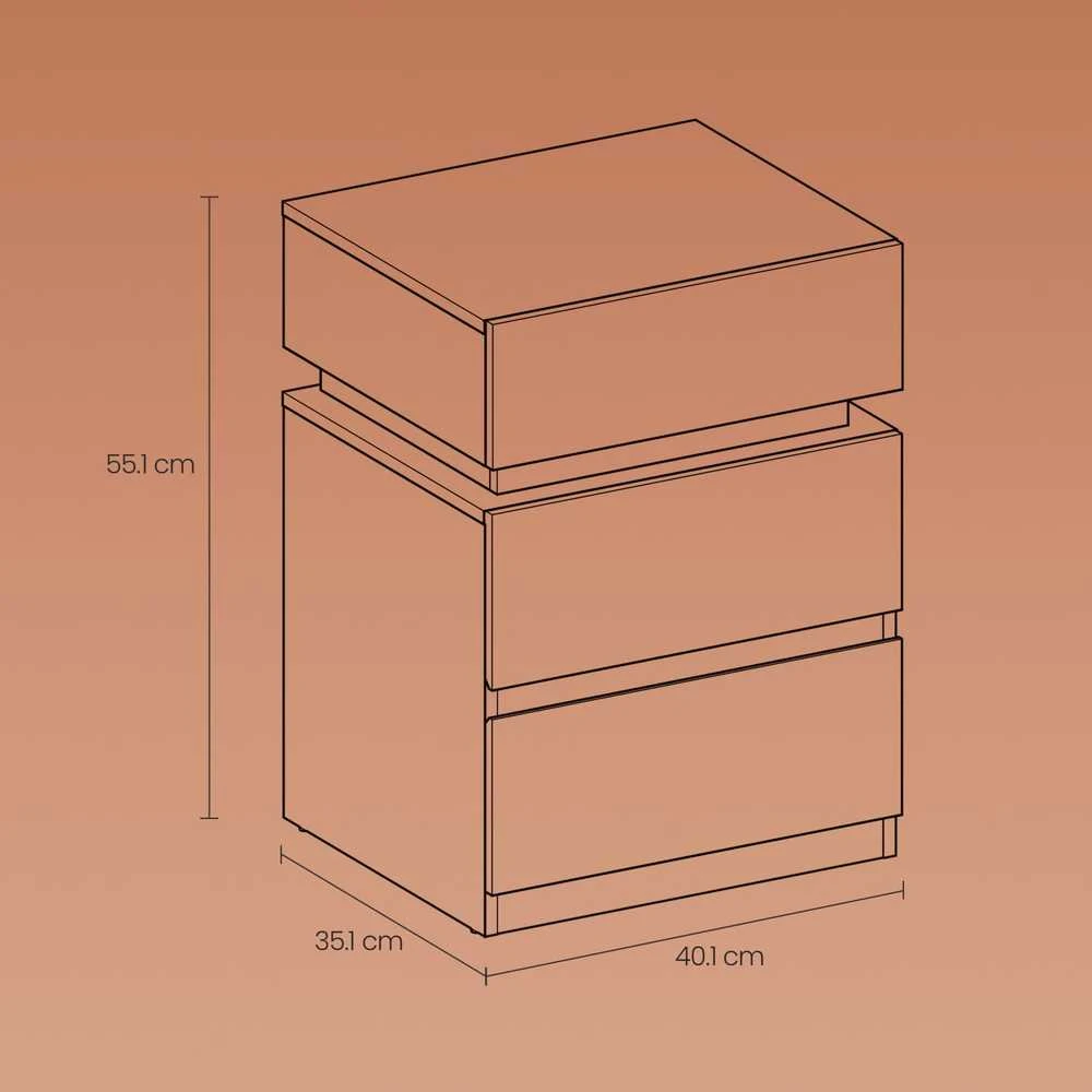 Songmics Naktinis staliukas , 33,5x40x55 cm, baltas