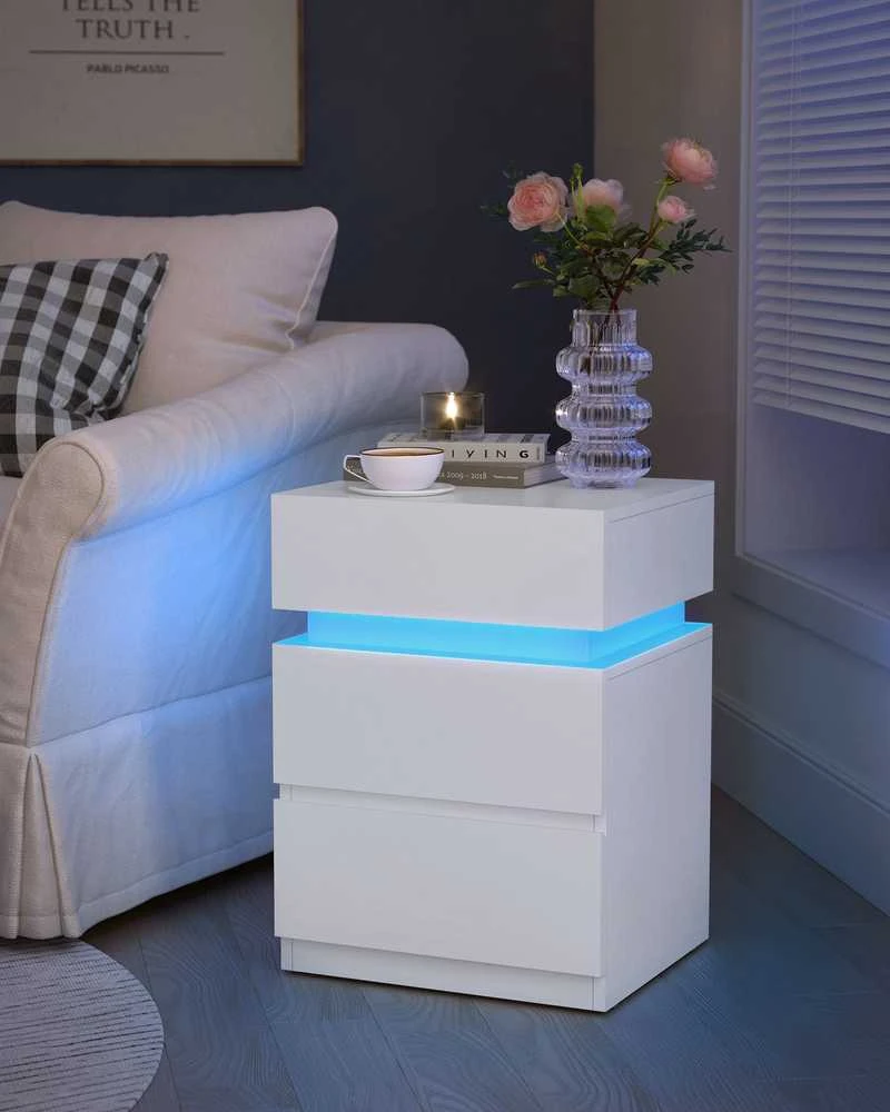 Songmics Vasagle Naktinė spintelė su LED apšvietimu