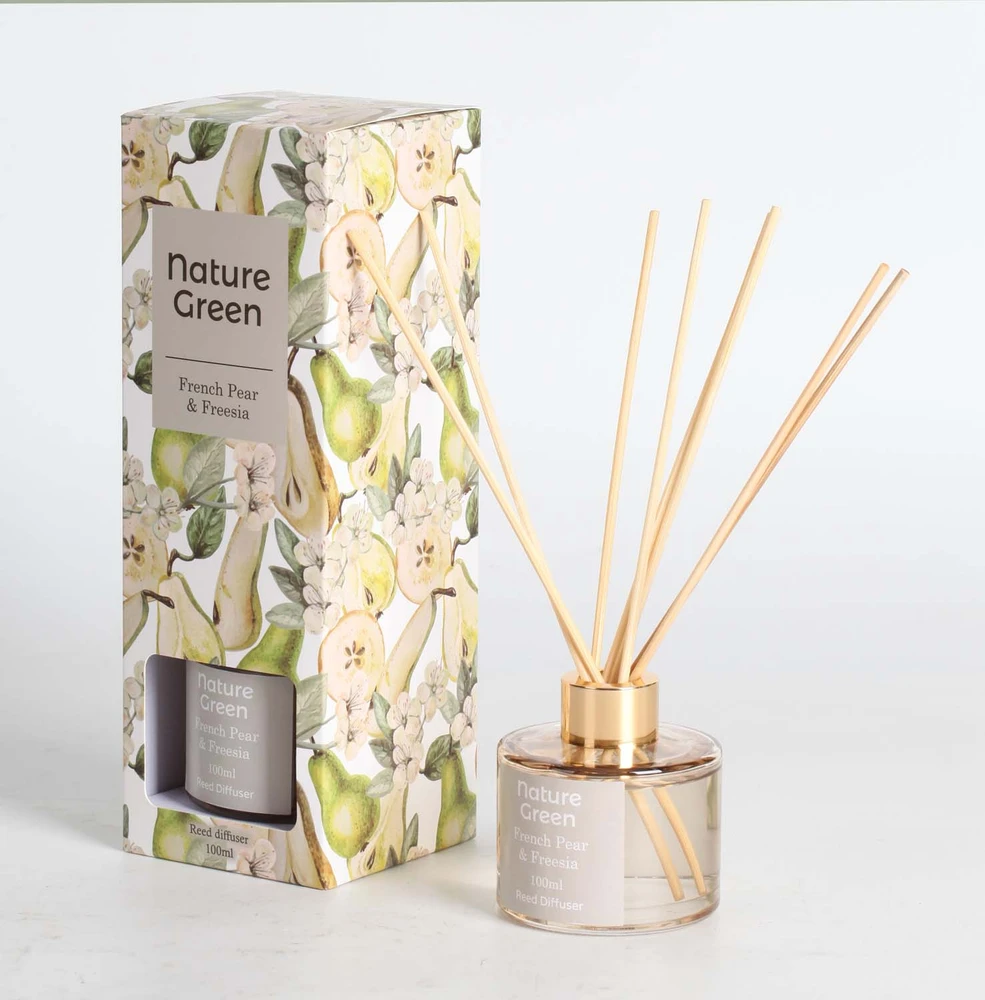 Home4You Nendrinis difuzorius NATURE Žalias 100ml, prancūziška kriaušė ir frezijos