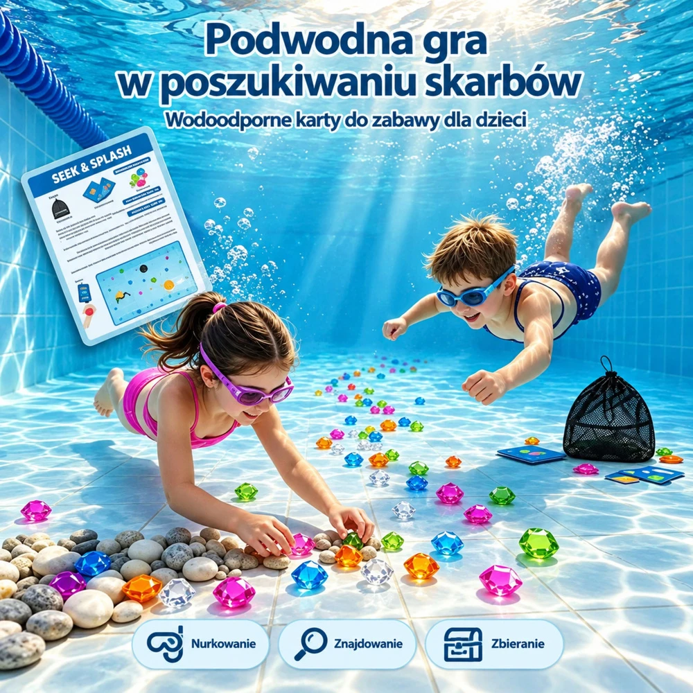 Lean Toys Nardymo žaidimas su vandeniui atspariomis kortelėmis, įvairiaspalvis, 46 vnt.