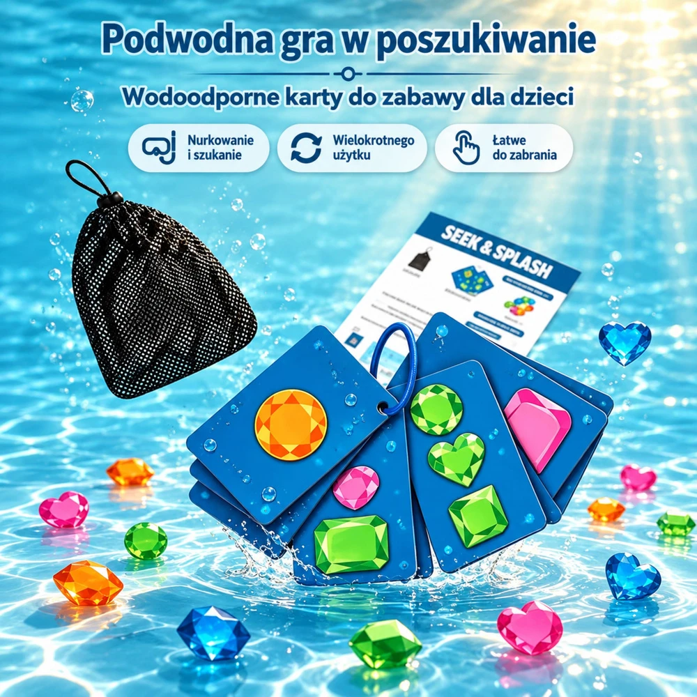 Lean Toys Nardymo žaidimas su vandeniui atspariomis kortelėmis, įvairiaspalvis, 46 vnt.