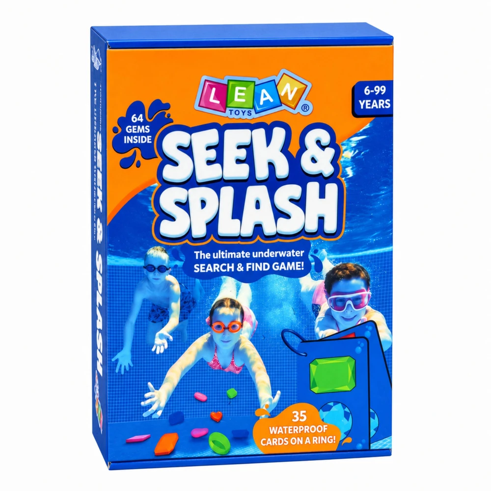 Lean Toys Nardymo žaidimas su vandeniui atspariomis kortelėmis, įvairiaspalvis, 46 vnt.