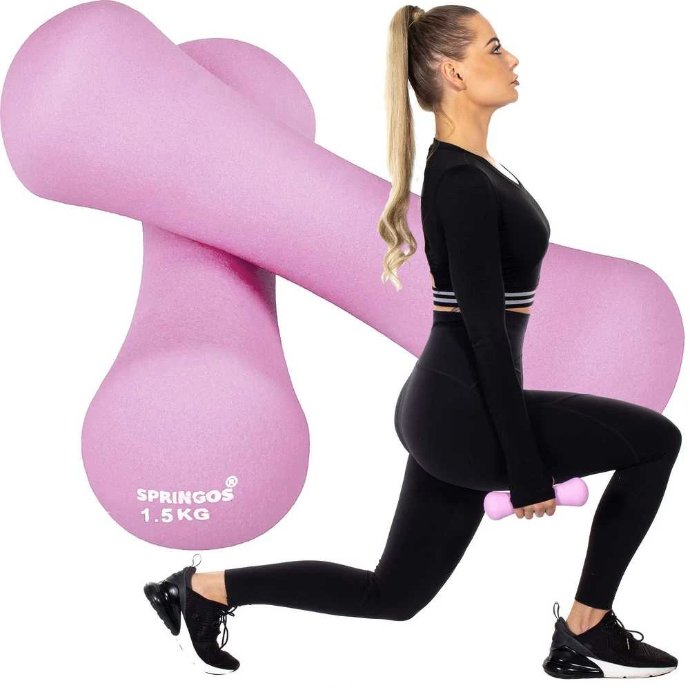 Neopreno hanteliai Springos 2 x 1,5kg