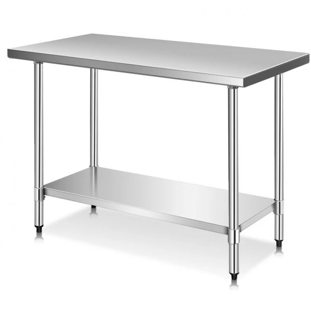 Nerūdijančio plieno virtuvės darbo stalas 122x61x90 cm