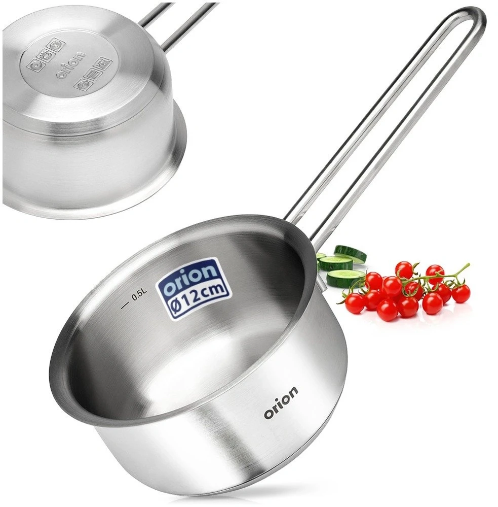 Nerūdijančiojo plieno prikaistuvis su aliumininiu dugnu, sidabrinis, 12 cm, 600 ml