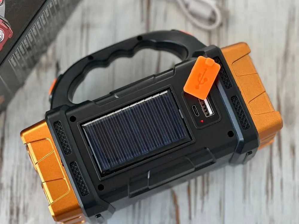 Nešiojama saulės lempa su LED ir powerbank funkcija HB-2678