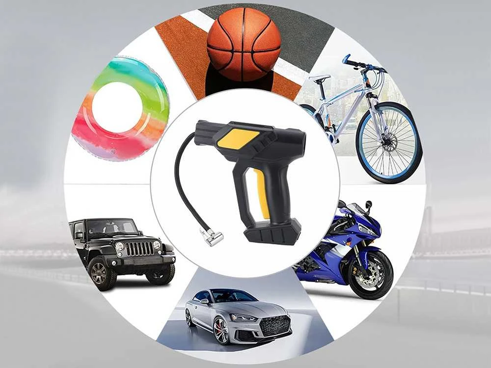 Nešiojamas automobilinis kompresorius su akumuliatoriumi, 120W