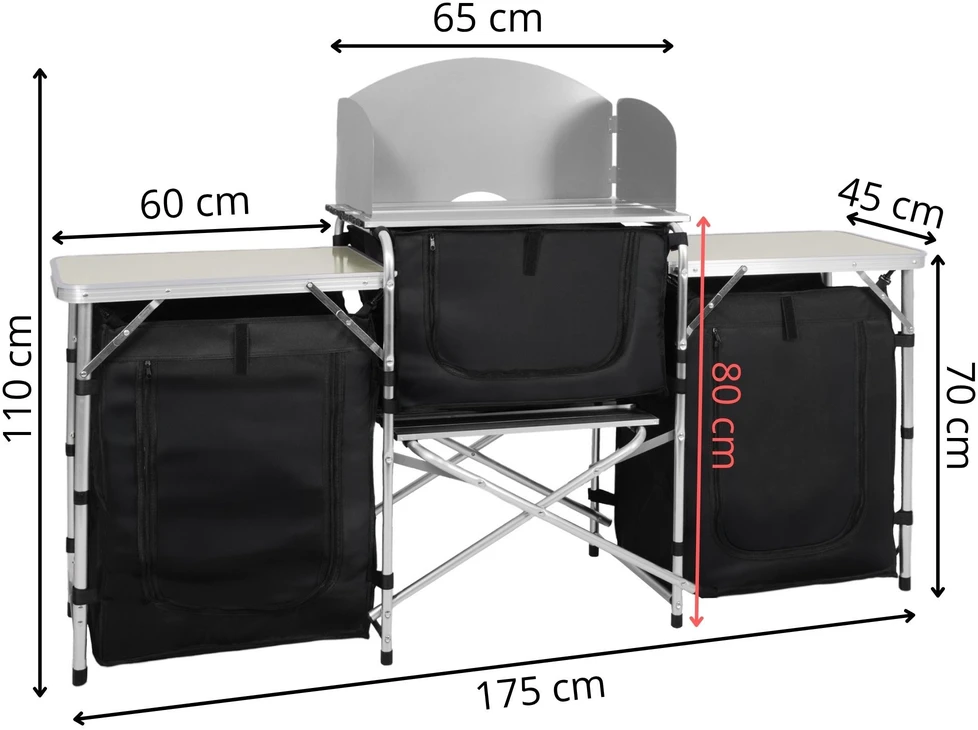 Springos Nešiojamas BBQ stalas 80 x 50 x 20 cm