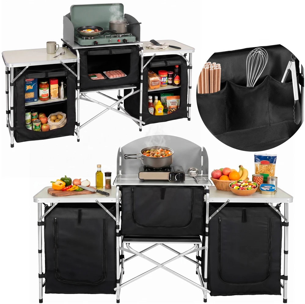 Springos Nešiojamas BBQ stalas 80 x 50 x 20 cm