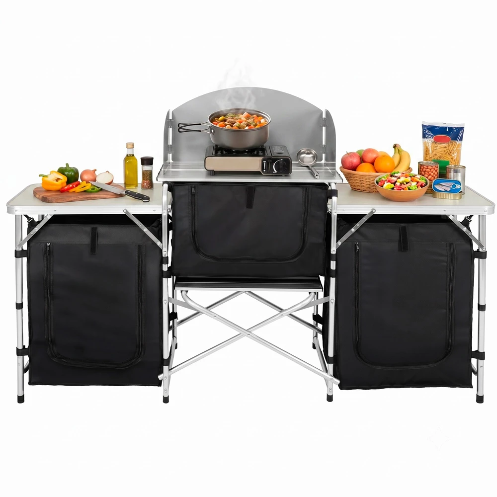 Springos Nešiojamas BBQ stalas 80 x 50 x 20 cm