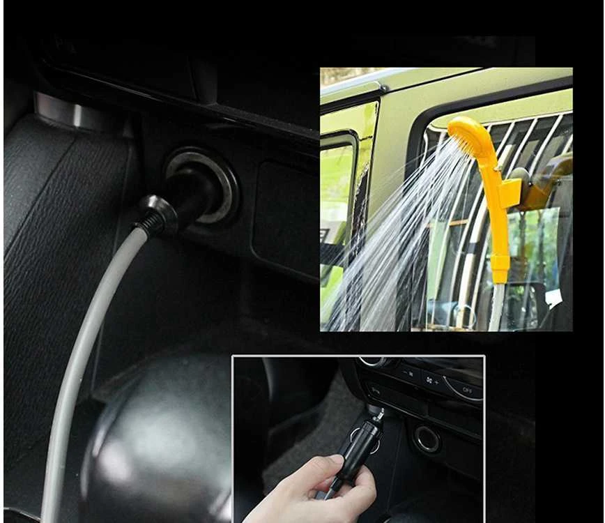 Verk Group Nešiojamas dušas automobiliui 12V su pompa ir priedais