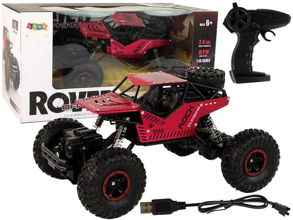 Nuotoliniu būdu valdomas automobilis Lean Toys Big Wheels 1:16, raudonas