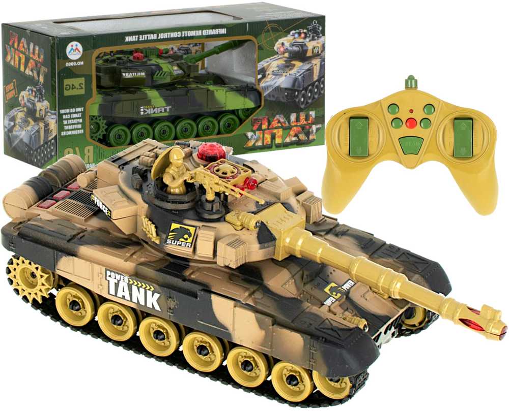Ikonka RC karo tankas 9993 2,4 GHz dykumos tankas