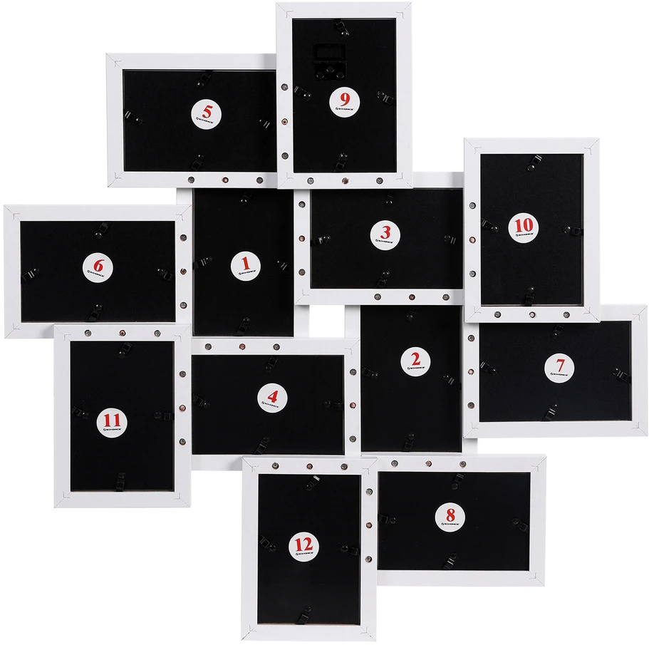 Nuotraukų rėmelis Songmics Nuotraukų rėmelių koliažas 12 nuotraukų, baltas, 63,3 × 63,3 cm