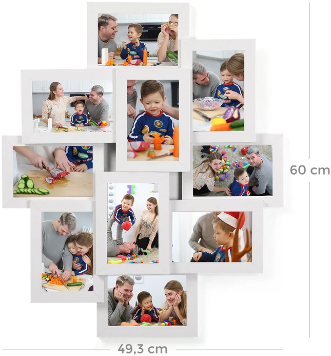 Nuotraukų rėmelis Songmics Bilderrahmencollage für 10 Fotos Weiß