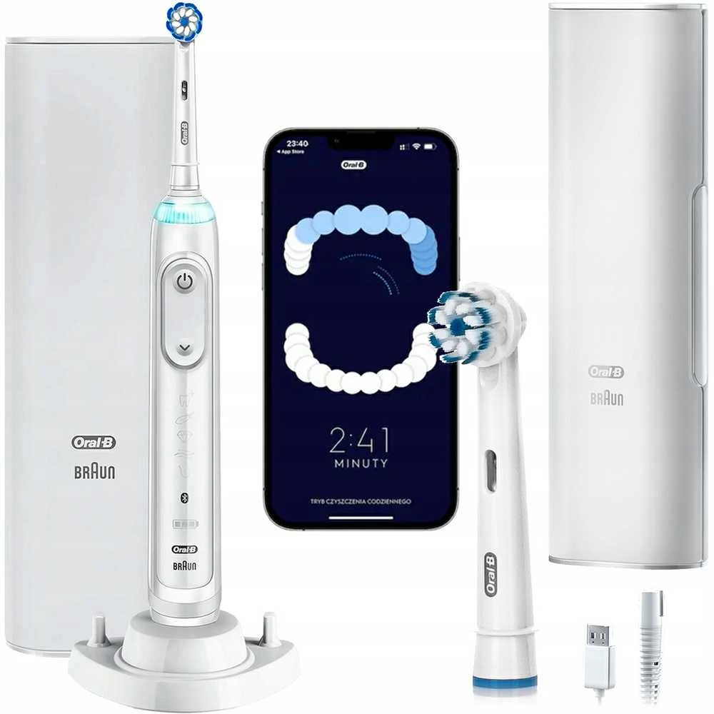 Oral-B Electric dantų šepetėlis Genius X 20100S Įkraunamas, Suaugusiems, Šepetėlių skaičius galvutės įeina 1, Number of teeth brushing modes 6, Sonic technology, Baltas