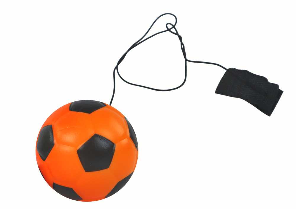 Lean Toys Oranžinis 6 cm PU futbolo kamuolys su guma