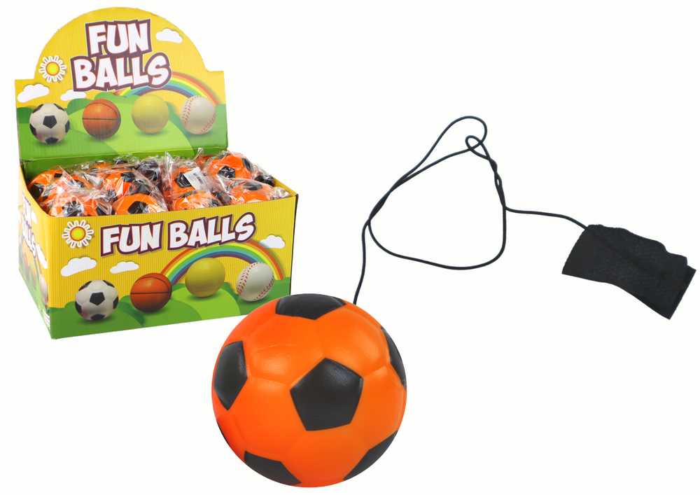 Lean Toys Oranžinis 6 cm PU futbolo kamuolys su guma