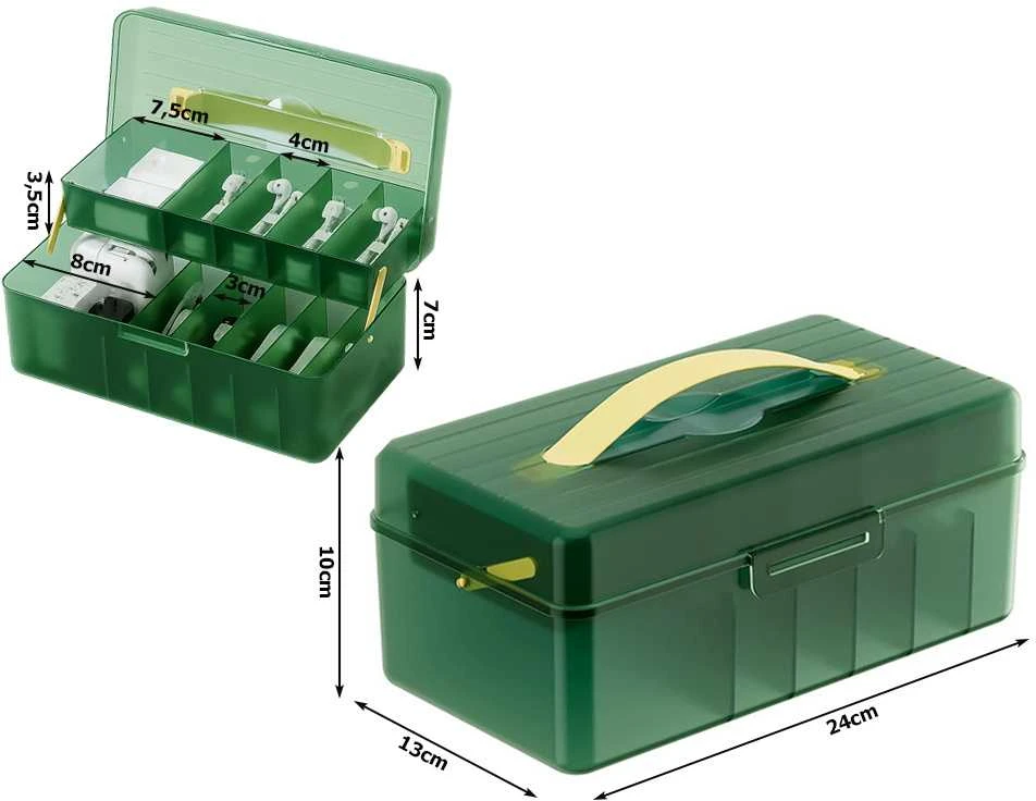 Organizatorius su skyreliais 24x13x10 cm plastikinis