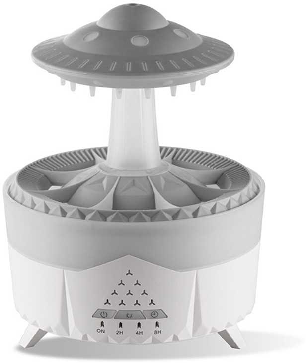 Oro drėkintuvas su aromaterapija ir LED apšvietimu, 350 ml, baltas