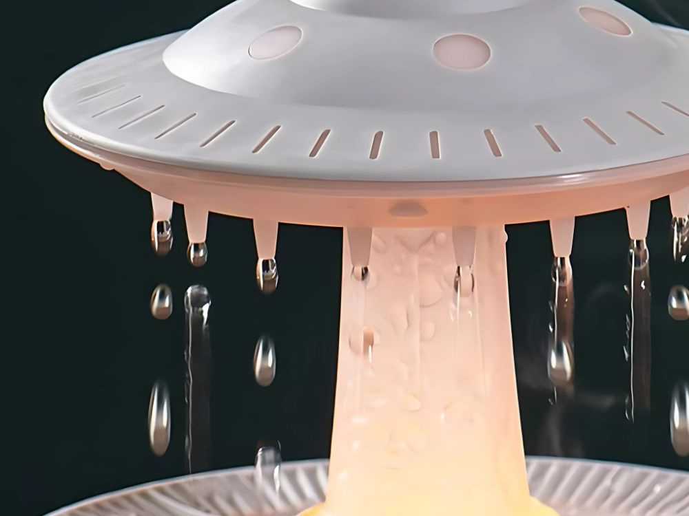 Oro drėkintuvas su aromaterapija ir LED apšvietimu, 350 ml, baltas