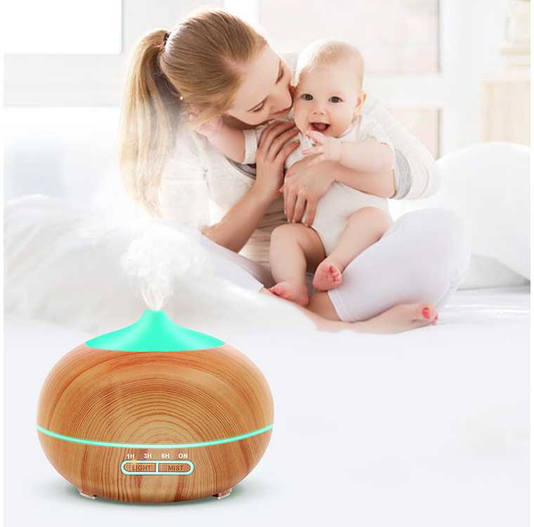 Oro drėkintuvas su aromaterapijos funkcija ir RGB apšvietimu