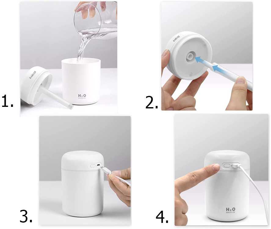 Oro drėkintuvas su aromaterapijos funkcija, 300 ml, USB