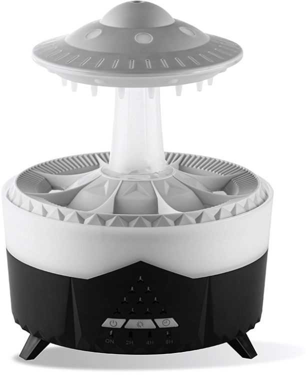 Oro drėkintuvas su LED apšvietimu, 350 ml, juodas