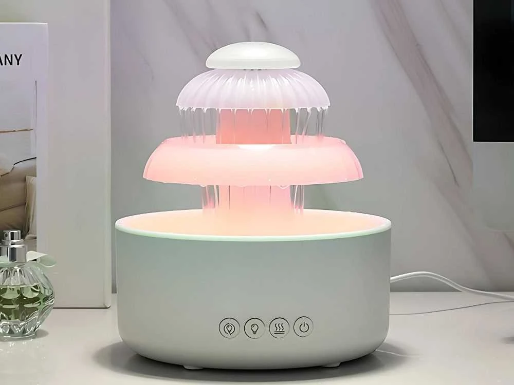 Oro drėkintuvas su LED apšvietimu ir aromaterapija, 600 ml