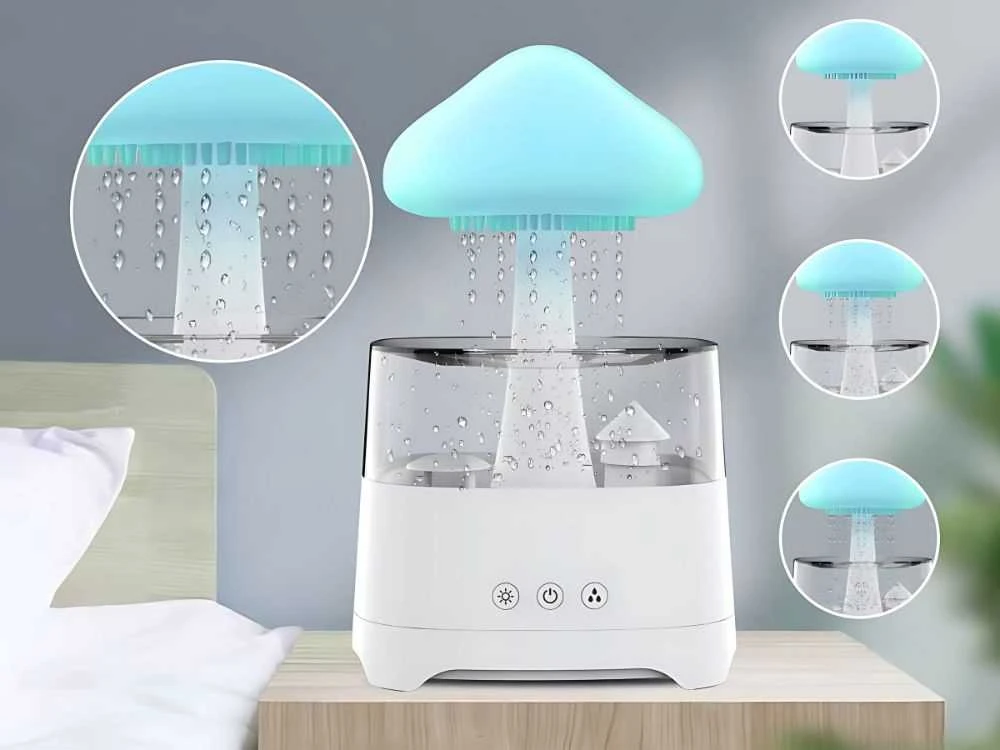 Oro drėkintuvas su LED apšvietimu ir aromaterapija, 450 ml