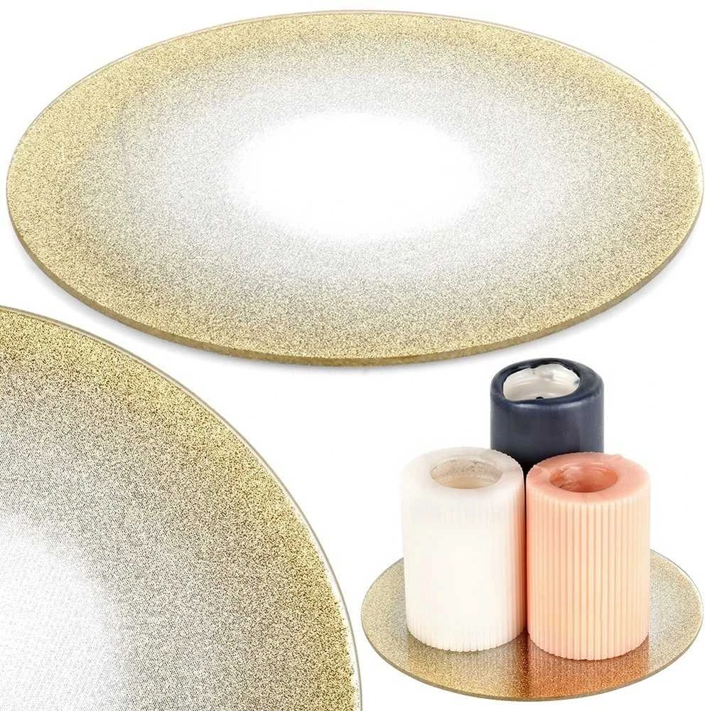 Home Styling Collection Dekoteller Stiklinė Dekoratyvinė Plokštė su Blizgučiais 20 cm