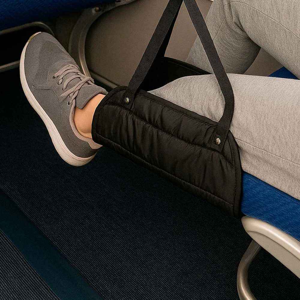 Podnóżek wiszący mini hamak na stopy nogi kelioninis turistinis