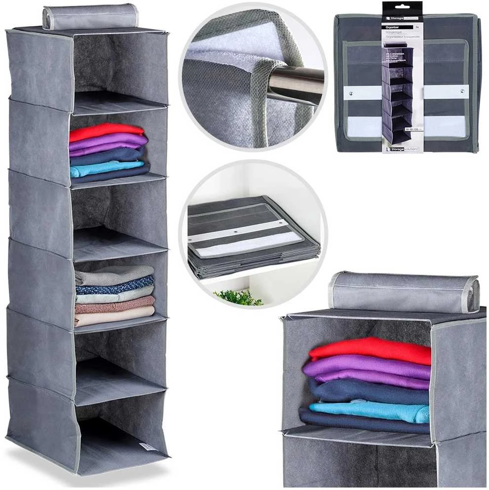 Storage Solutions Kabantys Organizatorius 6 Lentynėlėmis Spintoje