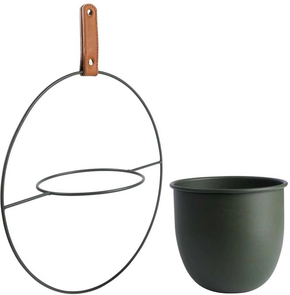 Home Styling Collection Kabantis vazonas 30 cm Metalinis Žalias