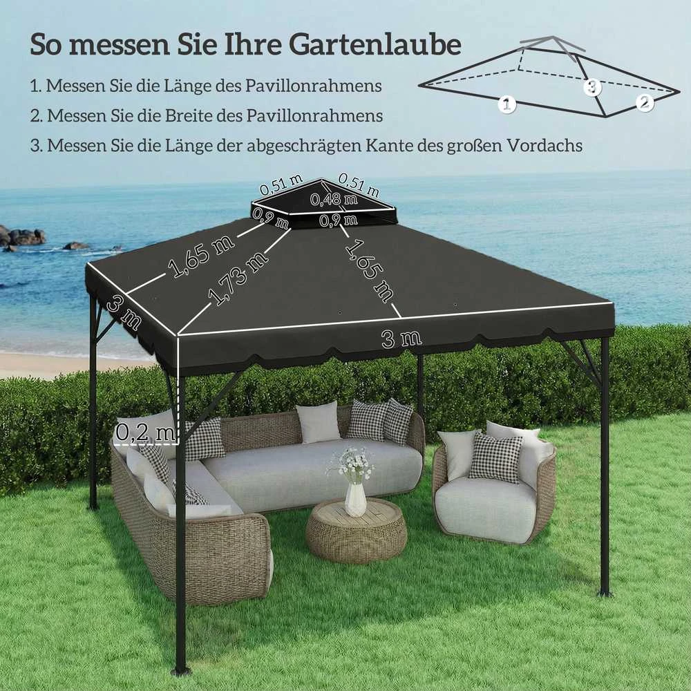 Pakaitinis pavėsinės stogas 3 x 3 m