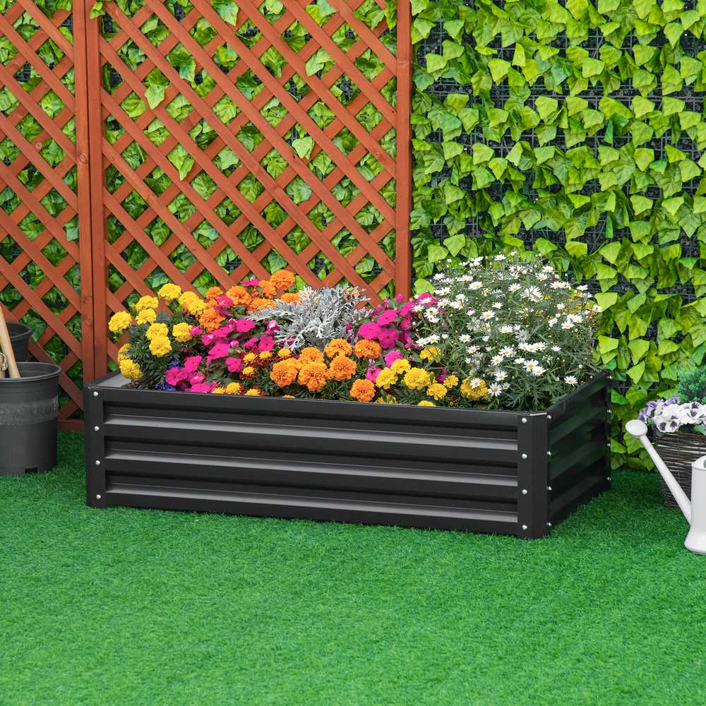 Outsunny Pakelta lysvė iš plieno - pilka 120 x 60 x 30,5 cm