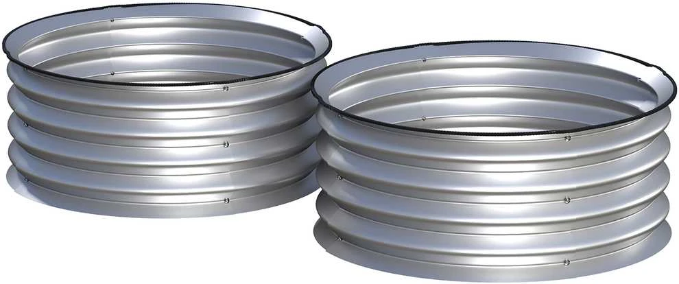 Outsunny metalinė pakeliama lysvė, 2 vnt. gėlių vazonų rinkinys, lysvė prieskoninėms žolelėms, vazonas su atviru dugnu, daržovių lysvė sodui, sidabrinė, 60 x 60 x 30 cm