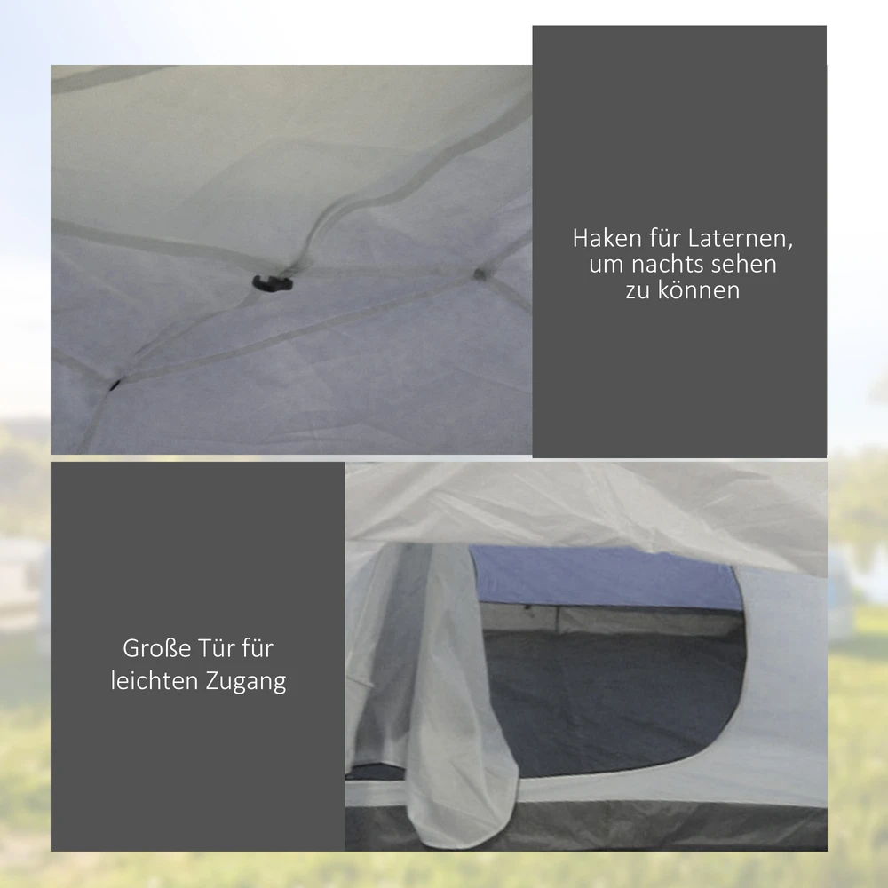Palapinė 3–4 asmenims, „Pop-up“, tamsiai mėlyna ir šviesiai pilka, 320 × 240 × 130 cm