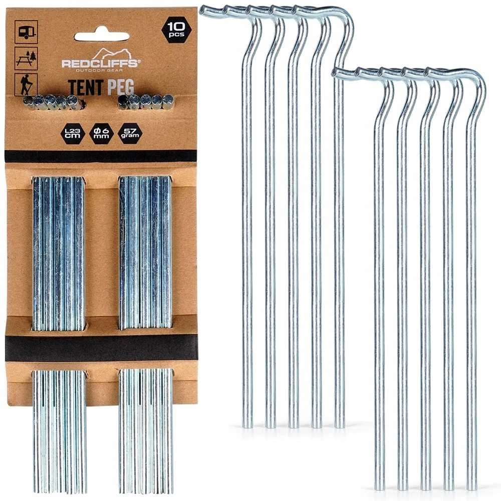 RedCliffs Palapinės kuolo rinkinys 10 vnt., 23 cm, metaliniai, atsparūs rūdijimui