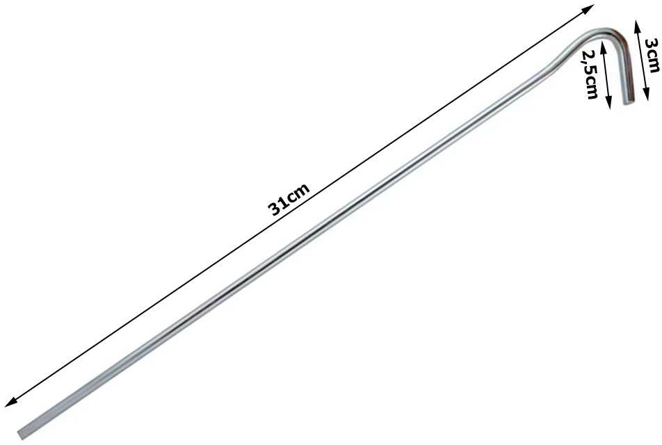 Palapinės kuoliukai, plieniniai, 31 cm, 10 vnt.