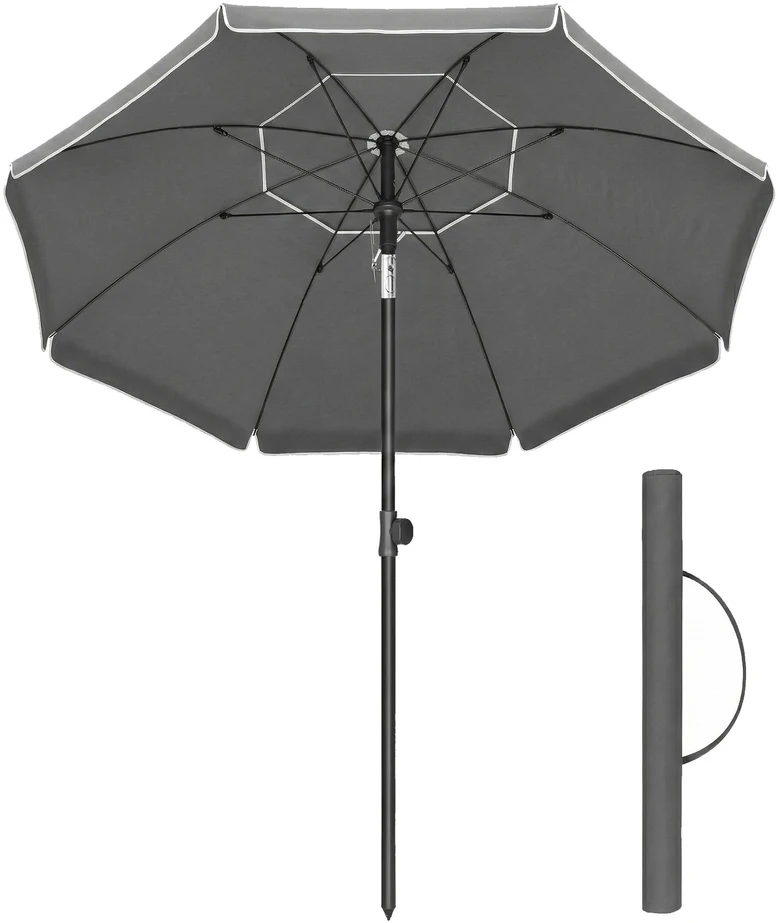 Songmics Reguliuojamo aukščio paplūdimio skėtis, 200 cm, UV apsauga UPF 50+