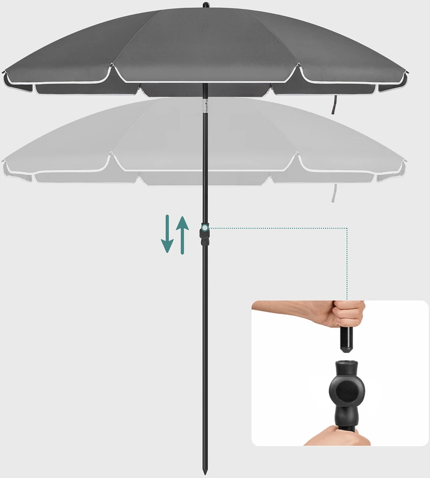 Songmics Skėčiai Ø 200 cm sulankstomi