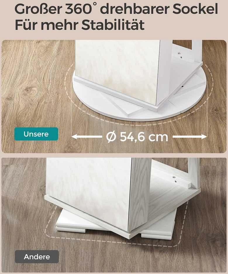 Songmics Papuošalų spintelė su veidrodžiu