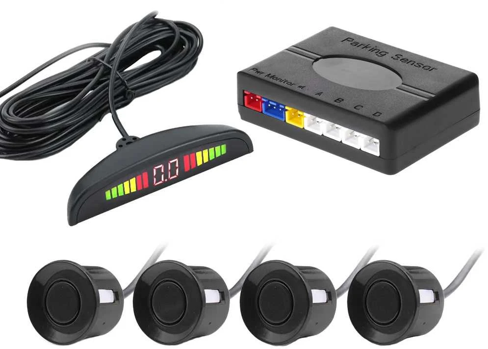 Parkavimo jutiklių rinkinys 4 vnt. su LCD ekranu