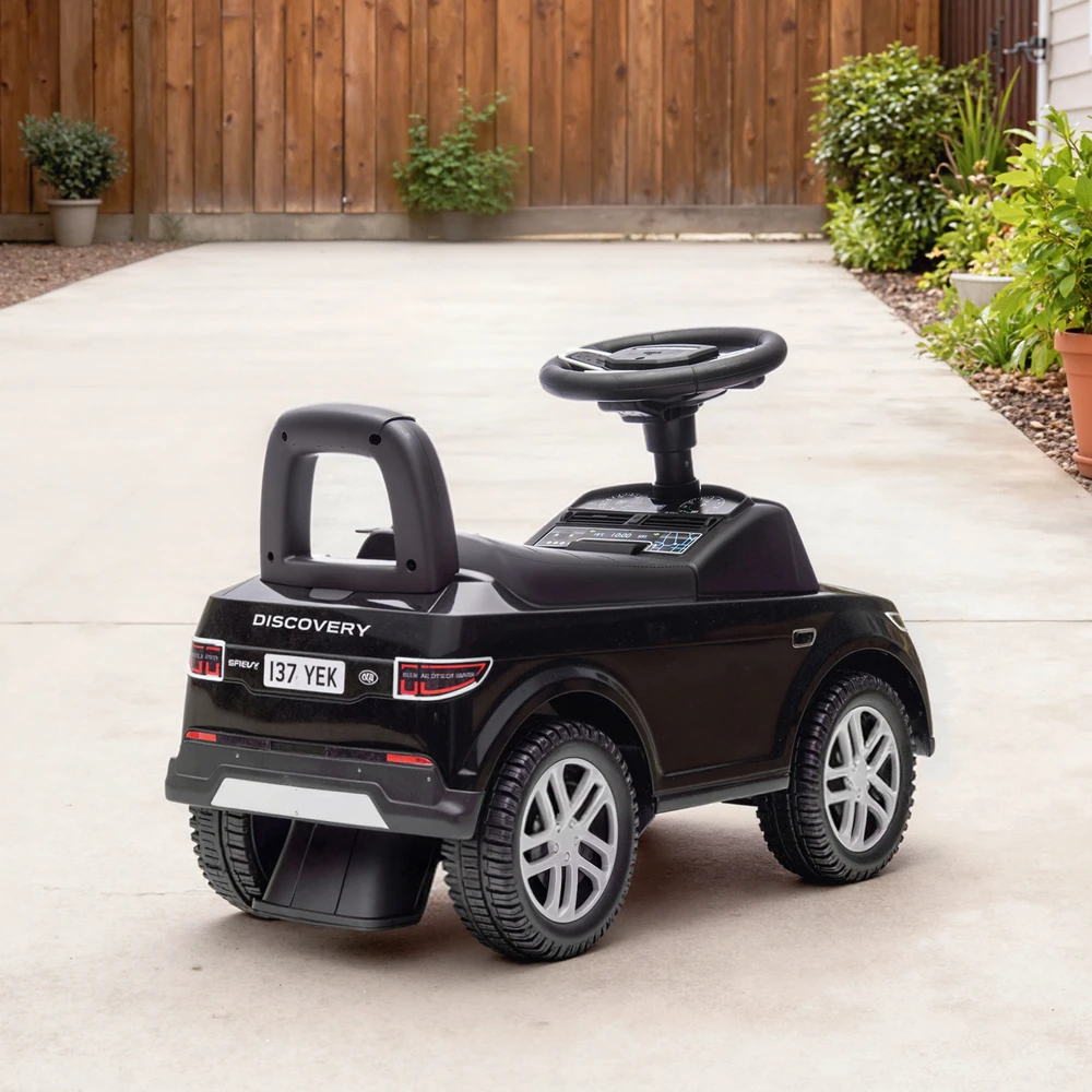 Paspiriama mašinėlė „Land Rover Discovery“ su garsais, juoda, 65,5 × 28 × 42 cm