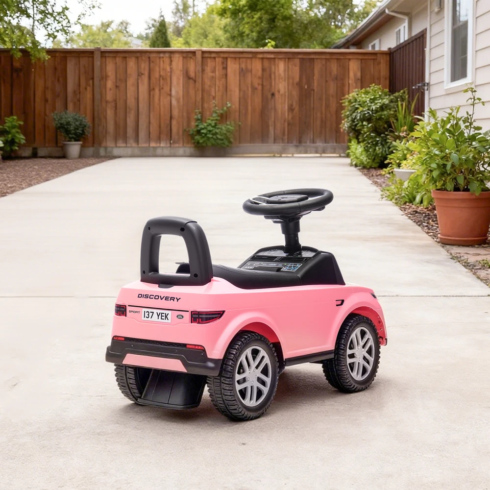 Paspiriama mašinėlė Land Rover Discovery su garsiniais efektais, rožinė, 65,5 × 28 × 42 cm