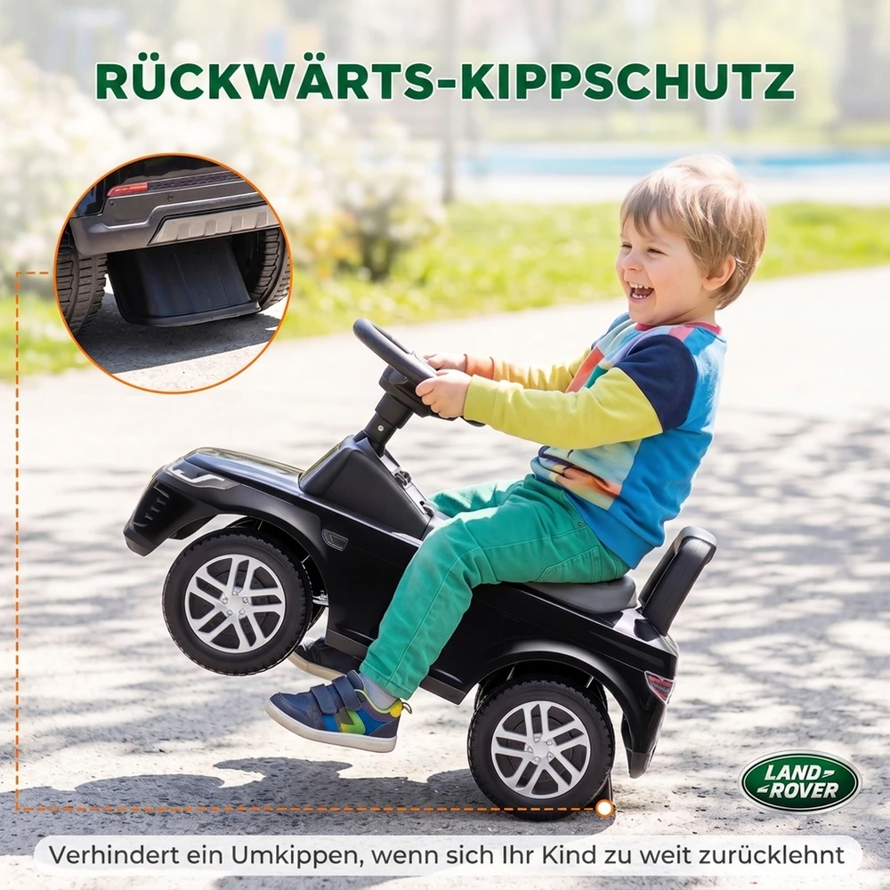 Paspiriama mašinėlė „Land Rover Discovery“ su garsais, juoda, 65,5 × 28 × 42 cm