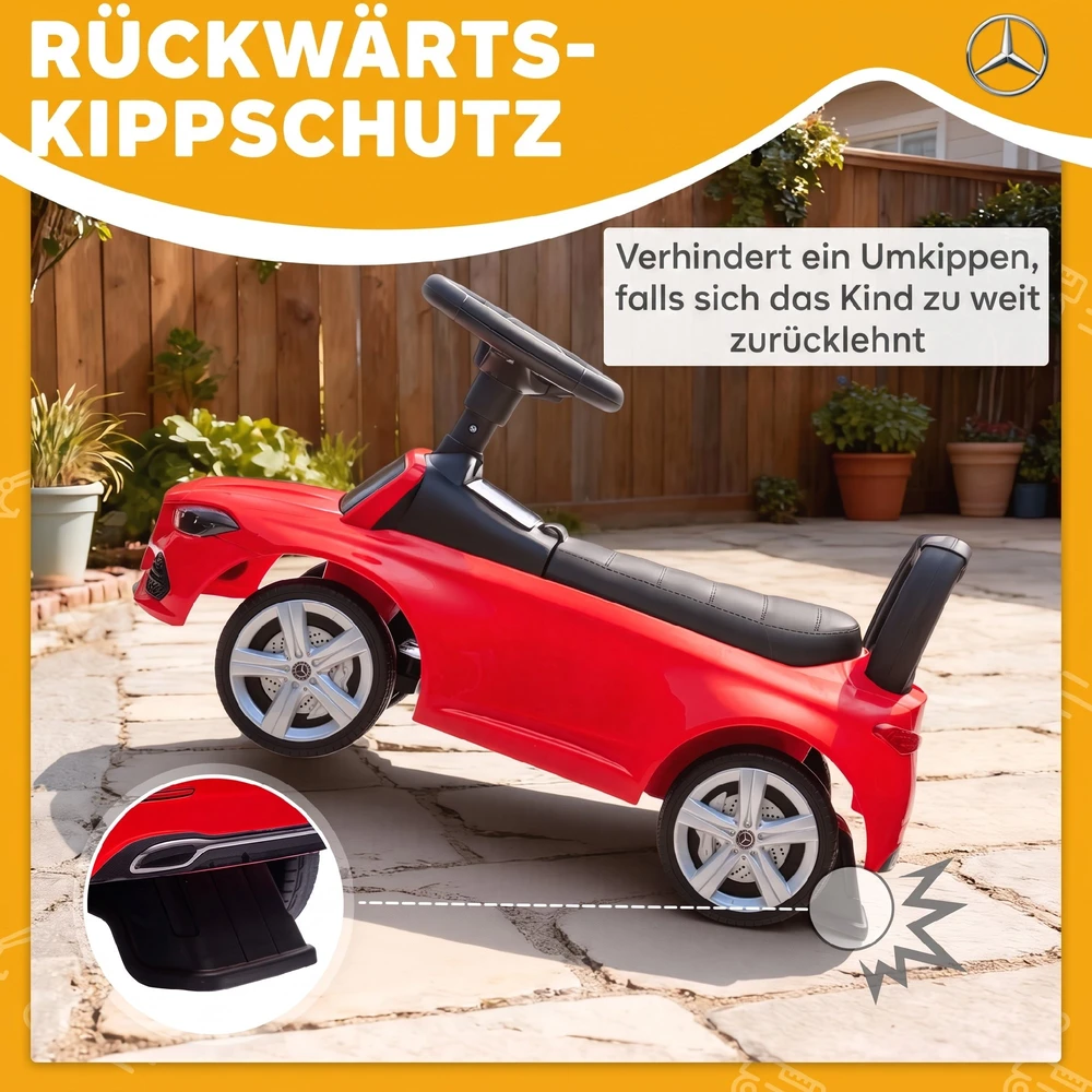 Paspiriama mašinėlė Mercedes-Benz C-Class su garsais, raudona, 65 × 28 × 39 cm