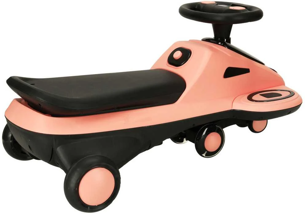 Roger Gravity ride šviečiantys LED ratukai-paspirtukas su grojančia muzika, 74cm, rožinės/juodos spalvos